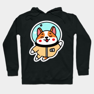 Corgi Space Traveller Dog Lover Puppy Retro Hoodie